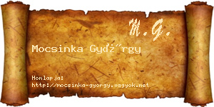 Mocsinka György névjegykártya