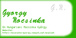 gyorgy mocsinka business card