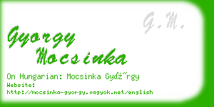 gyorgy mocsinka business card